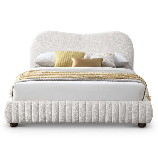Norme - Queen Size Upholstered Low Profile Platform Bed - Cream Ashcroft Furniture