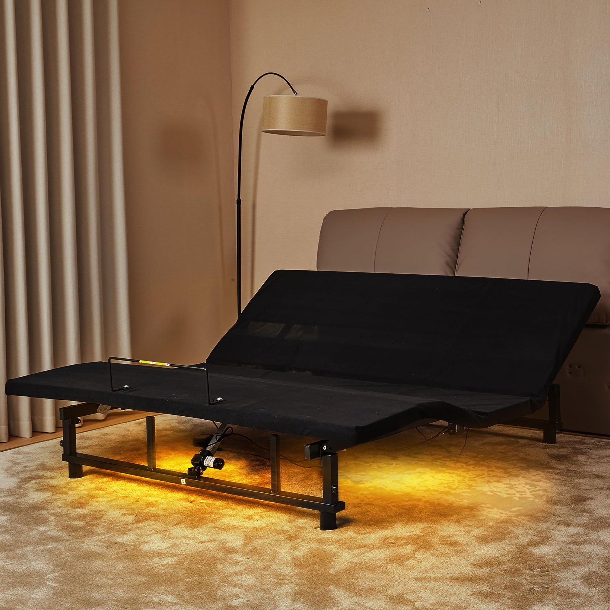 Adjustable Bed Base Frame Queen With Head And Foot Incline Wireless Remote - Antique Black Home Essentials