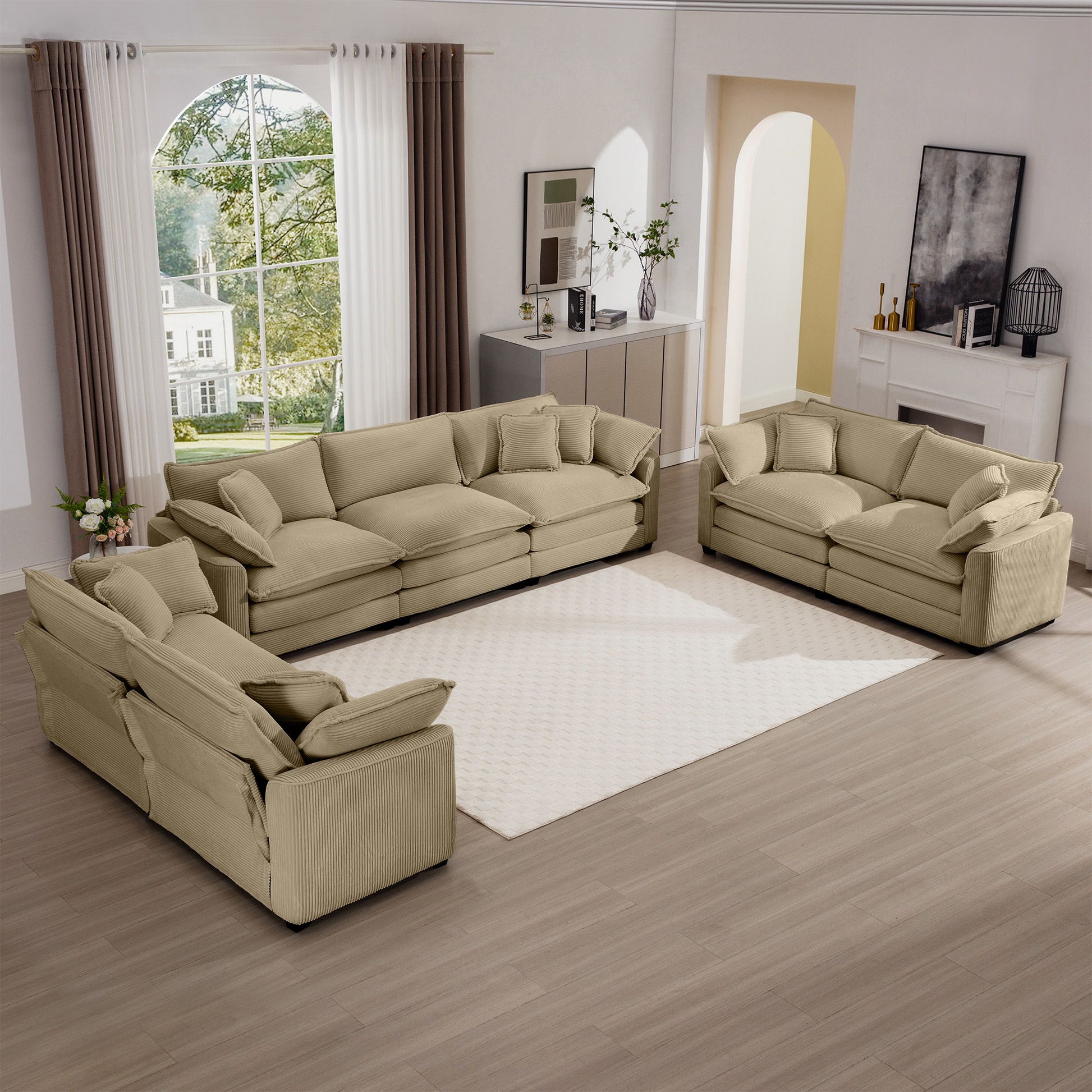 Elegant Oversized Sectional Sofa Set With Deep Seats And Flexible Layout Home Essentials