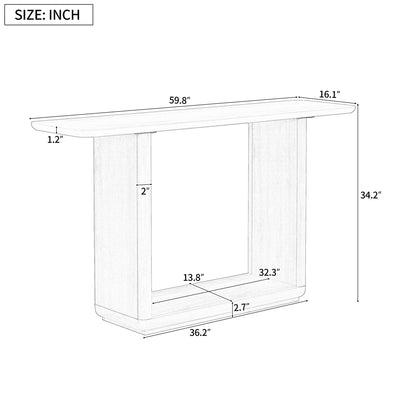 Console Table With Curved Corners And U Base Design Noble House