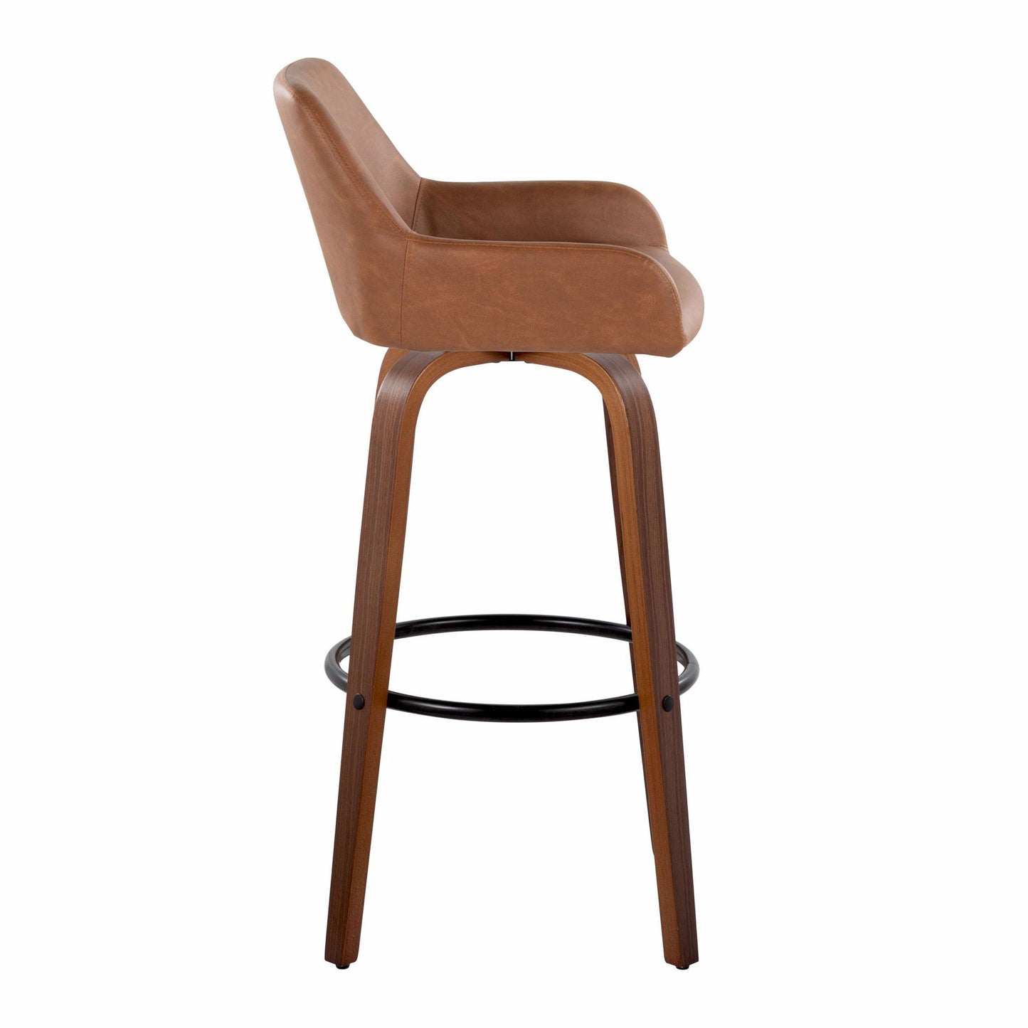 Daniella - Contemporary Fixed Height, Barstool & Swivel And Round Footrest (Set of 2) Lumi Source