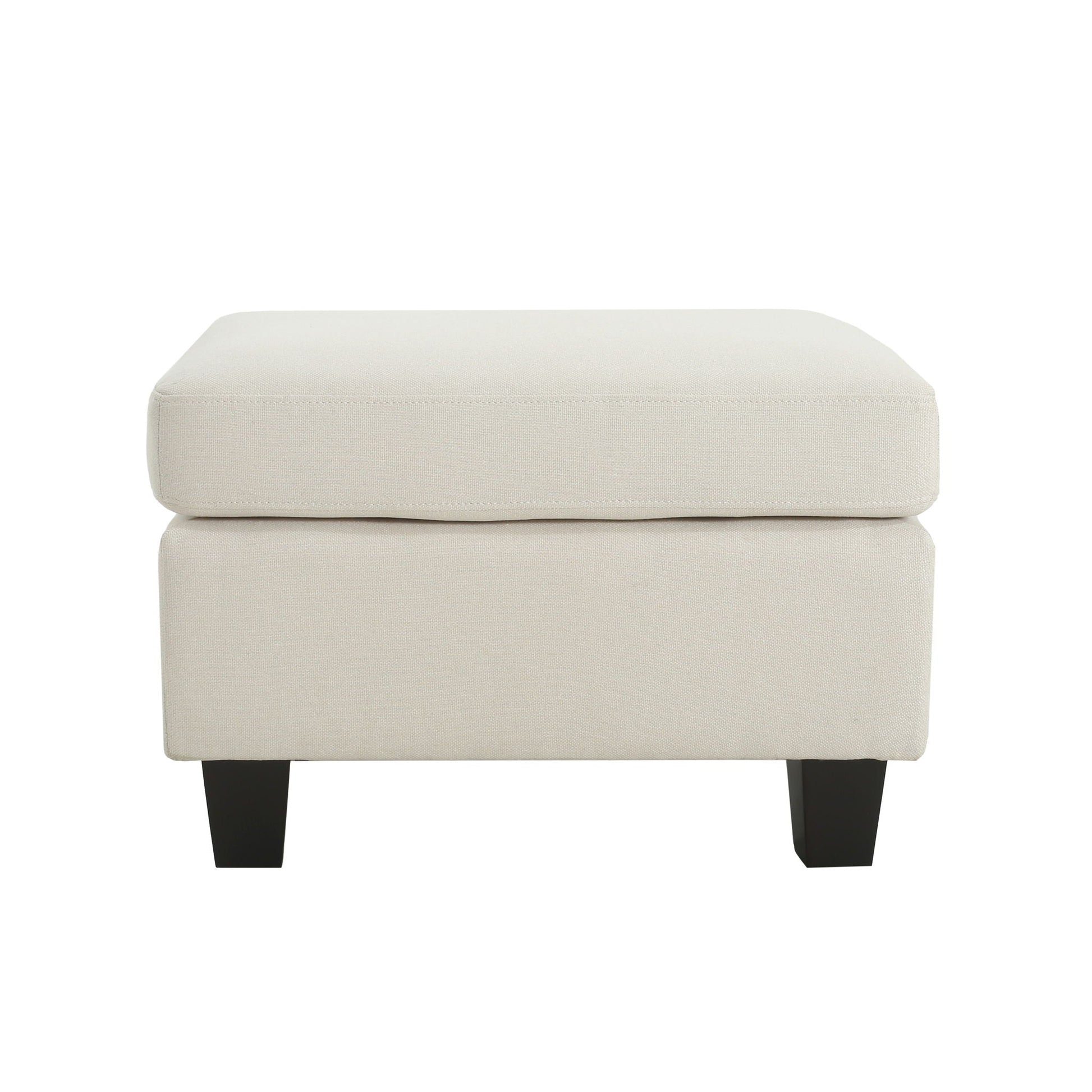 Springfield - Ottoman Contemporary Design Fabric Birch Wood Legs - Beige Noble House