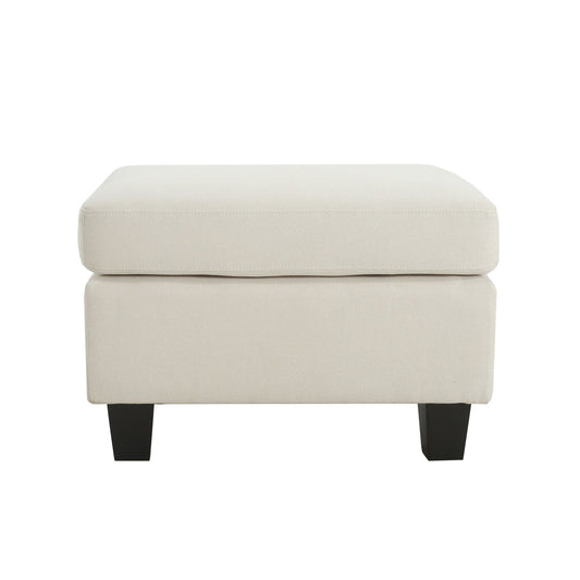 Springfield - Ottoman Contemporary Design Fabric Birch Wood Legs - Beige Noble House