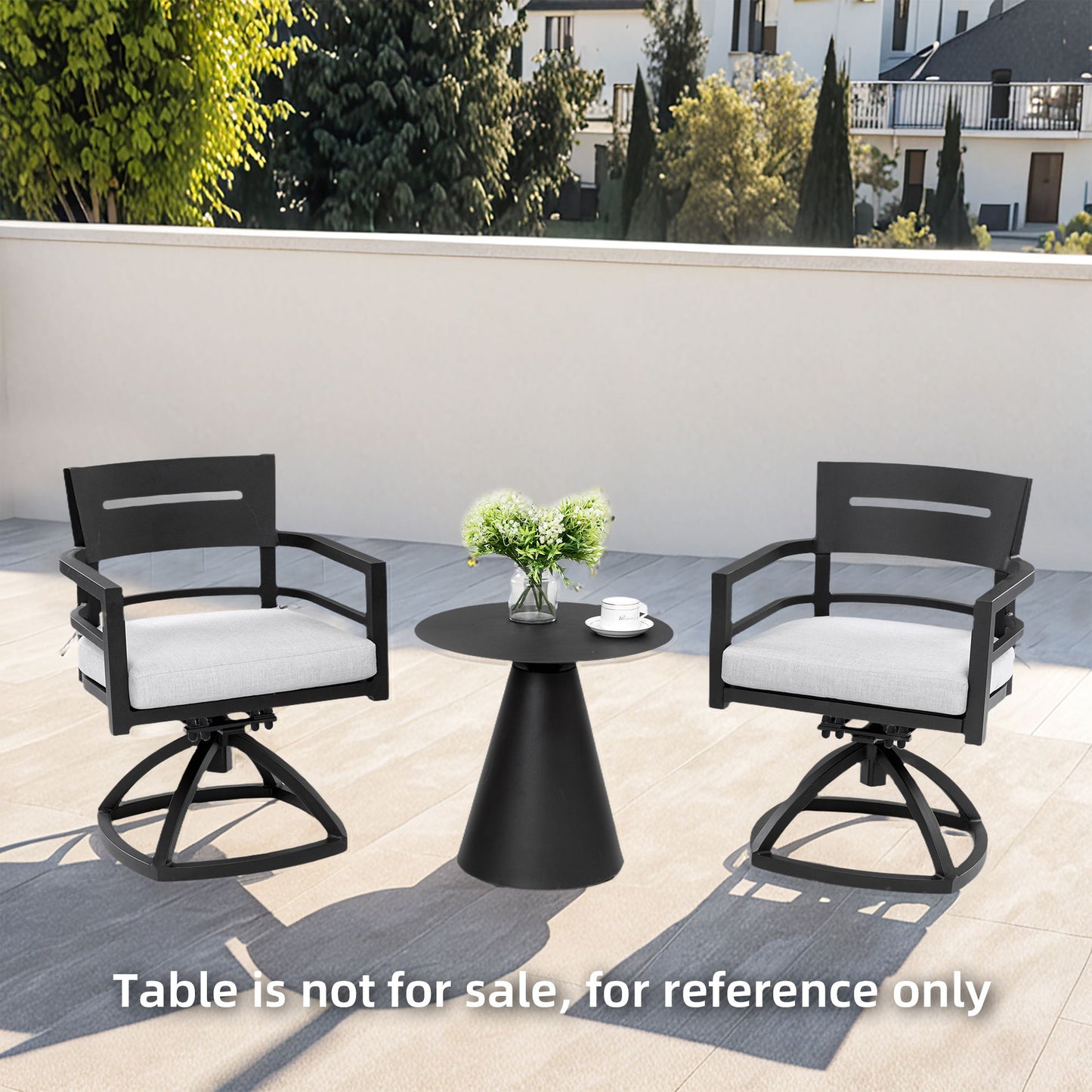 Outdoor Patio Swivel Rocker With Outdoor Grade Sunbrella Fabric Cushions (Set of 2) - Ember Black Life Outside