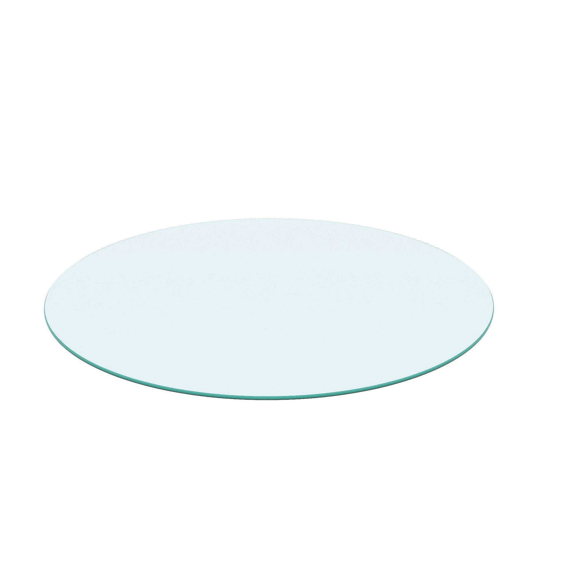 20" Round Tempered Glass Table Top Clear Glass 1 / 4" Thick Round Polished Edge - Transparent Home Essentials