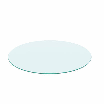 20" Round Tempered Glass Table Top Clear Glass 1 / 4" Thick Round Polished Edge - Transparent Home Essentials