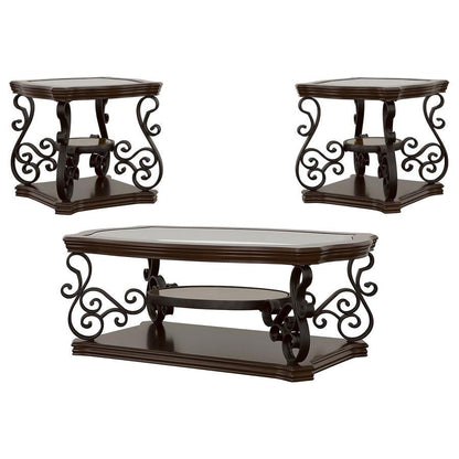 Laney - Glass Top Coffee And End Table Set Coaster Fine Furniture