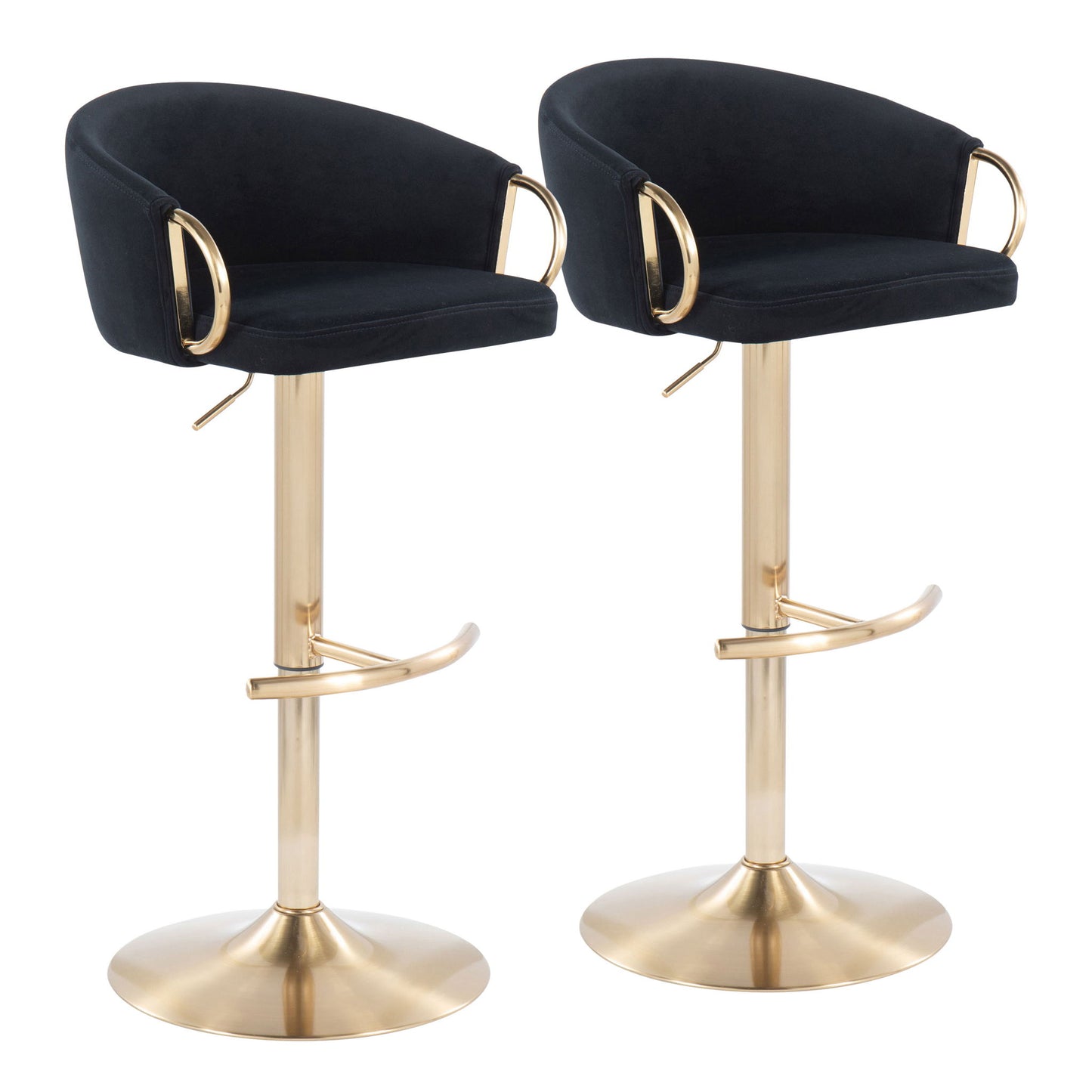 Claire - Contemporary / Glam Adjustable Bar Stool (Set of 2) Lumi Source