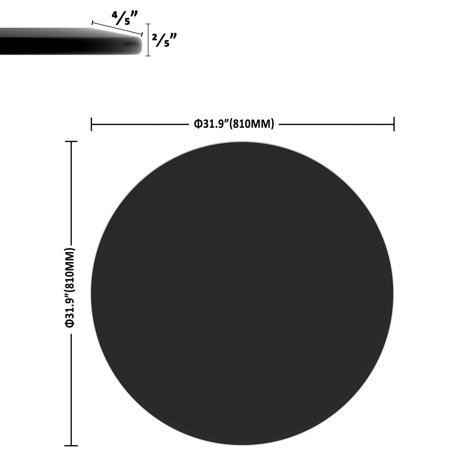 Round Tempered Glass Table Top Glass Thick Beveled Polished Edge Home Essentials