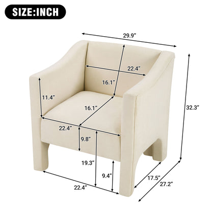 Barrel Accent Chair With Enclosed Arms Noble House