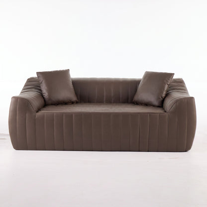 Oversized 2 Seater Loveseat With 2 Decor Throw Pillows, Deep Seat Sofa For Living Rooms Hearth and Haven