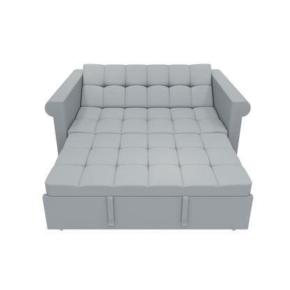 Compact Loveseat With Trundle Sleeper And Storage Pocket - Gray Home Essentials