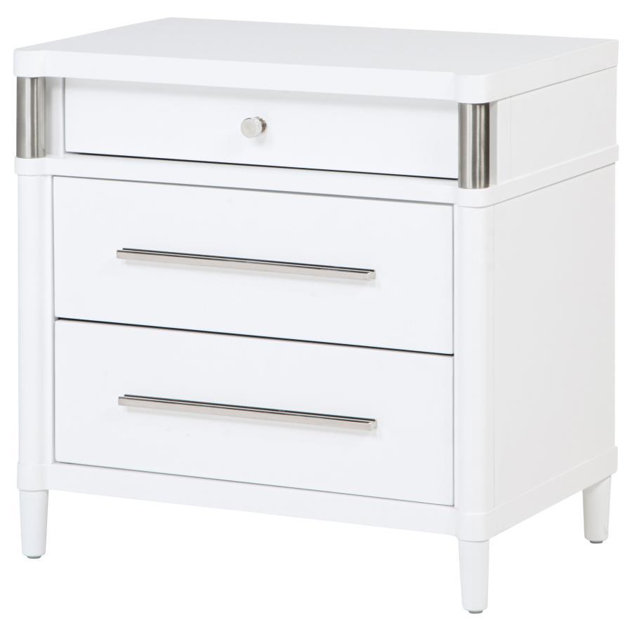 Gracemont - 3-Drawer Bedroom Nightstand Bedside Table - White Coaster Fine Furniture