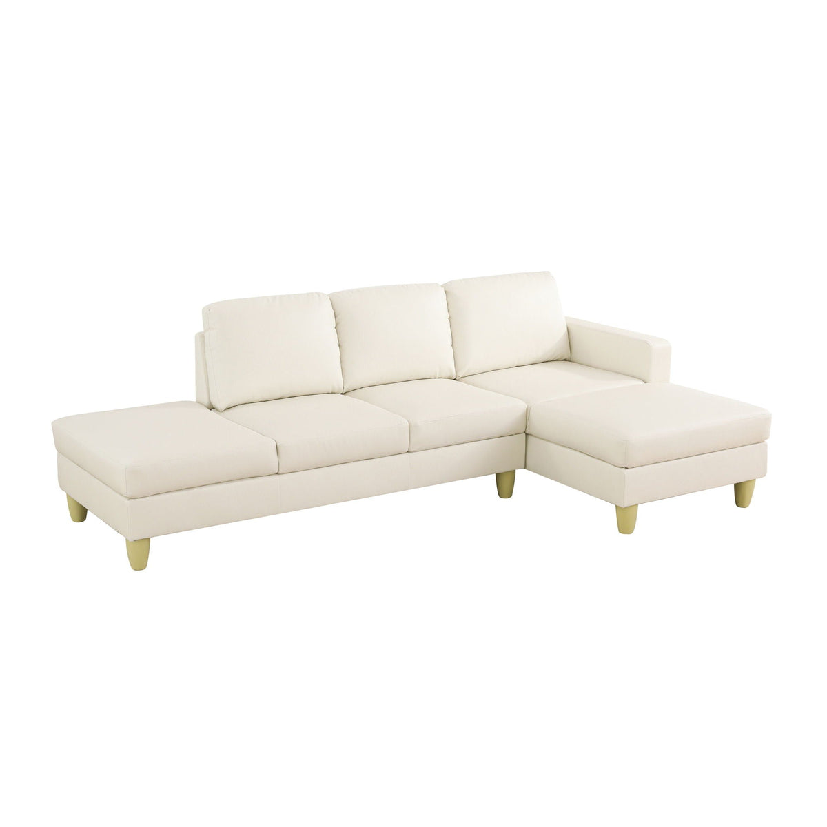 L - Shaped Sectional Sofa With Chaise & Ottoman Home Essentials