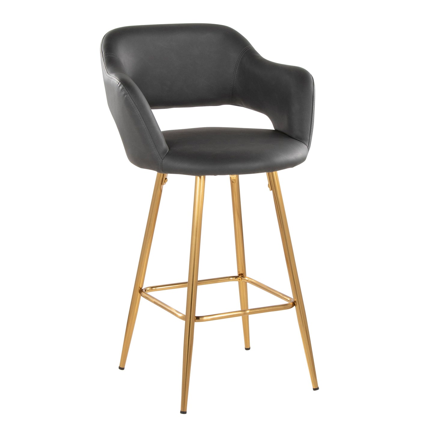 Margarite - Contemporary Fixed Height Counter Stool With Footrest (Set of 2) With Square Lumi Source