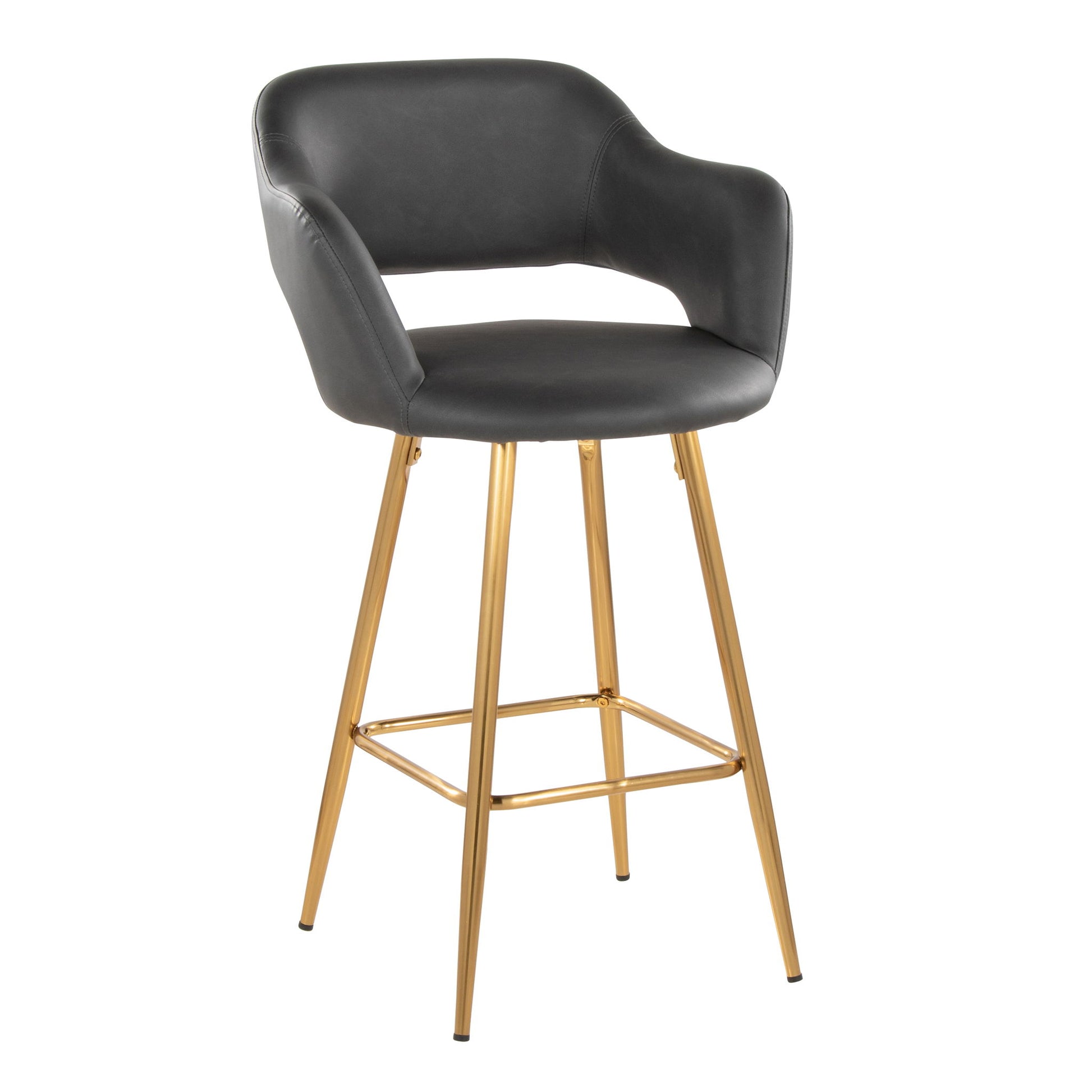 Margarite - Contemporary Fixed Height Counter Stool With Footrest (Set of 2) With Square Lumi Source