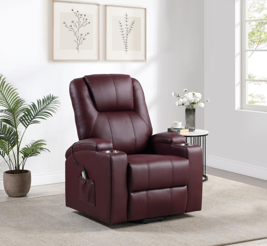 Armstrong - Upholstered Power Lift Massage Recliner Coaster Fine Furniture