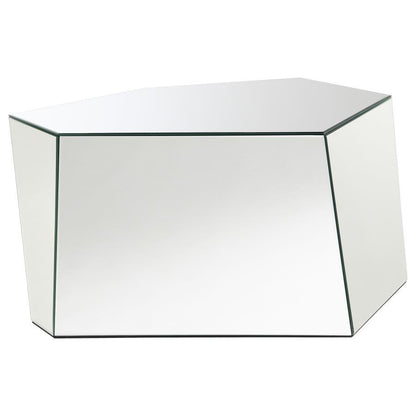 Capella - Mirrored Abstract Geometric Coffee Table - Silver