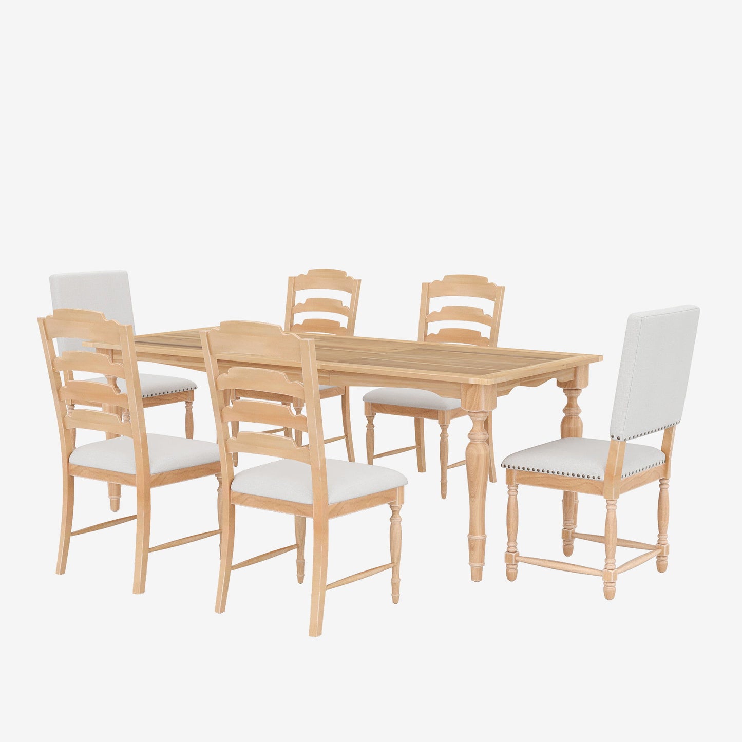 Topmax - Vintage Traditional Extendable Dining Table Set With Removable Leaf Hearth and Haven