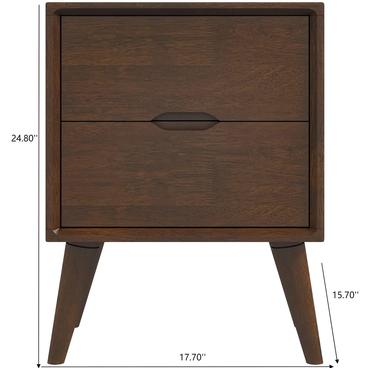 Alexandra - Night Stand With 2 Drawers - Walnut Brown Ashcroft Furniture