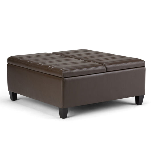 Ellis - Coffee Table Storage Ottoman Contemporary Design Simpli-Home