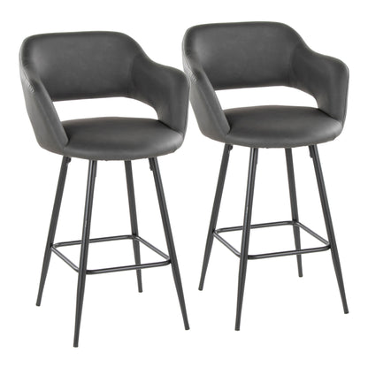 Margarite - Contemporary Fixed Height Counter Stool With Square Footrest (Set of 2) Lumi Source