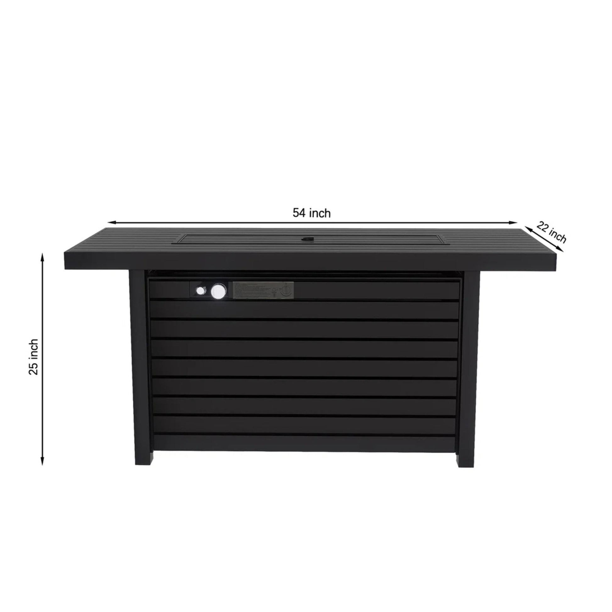 Outdoor Fire Pit Table & Lid - Black LSI Patio Furniture