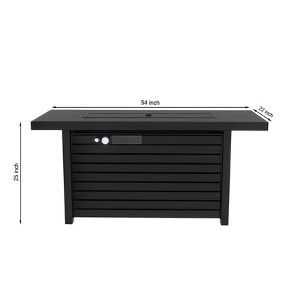 Outdoor Fire Pit Table & Lid - Black LSI Patio Furniture