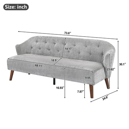 3 Seater Tufted Upholstered Couch Comfy Living Room Sofa Noble House