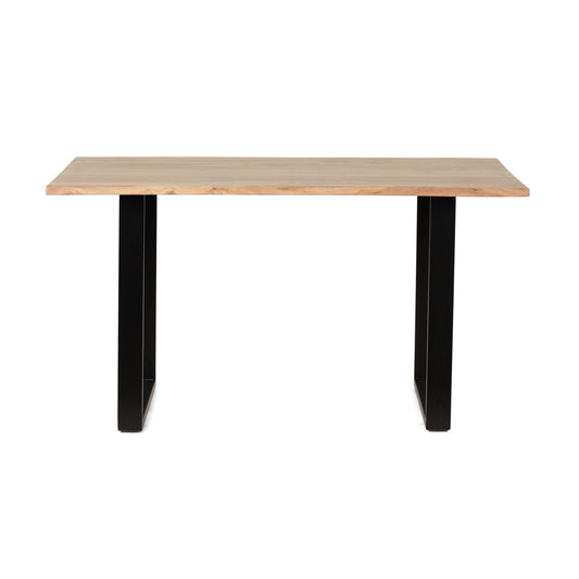 Dining Table With Top And Iron Frame - Natural / Black Noble House