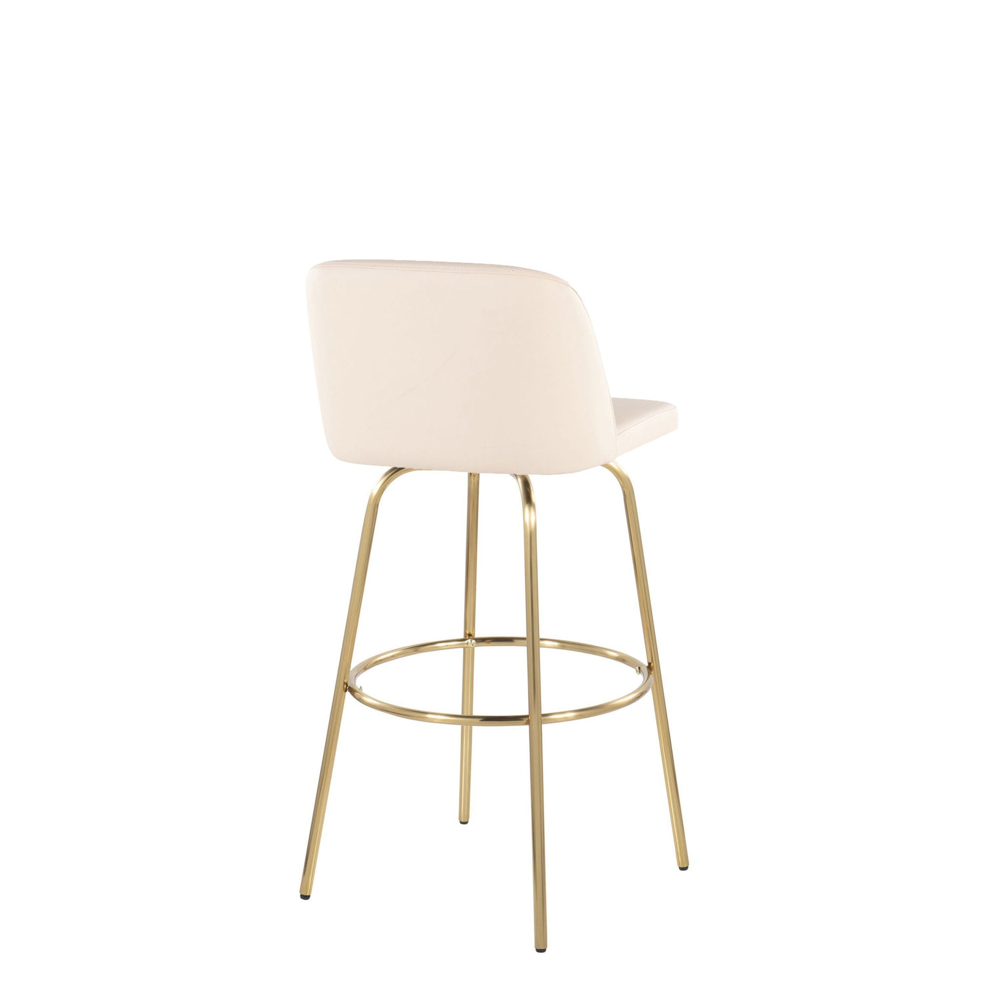 Toriano - Contemporary Fixed Height Barstool With Swivel And Round Footrest (Set of 2) Lumi Source