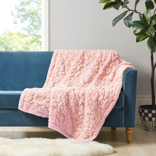 Ruched Throw - Blush