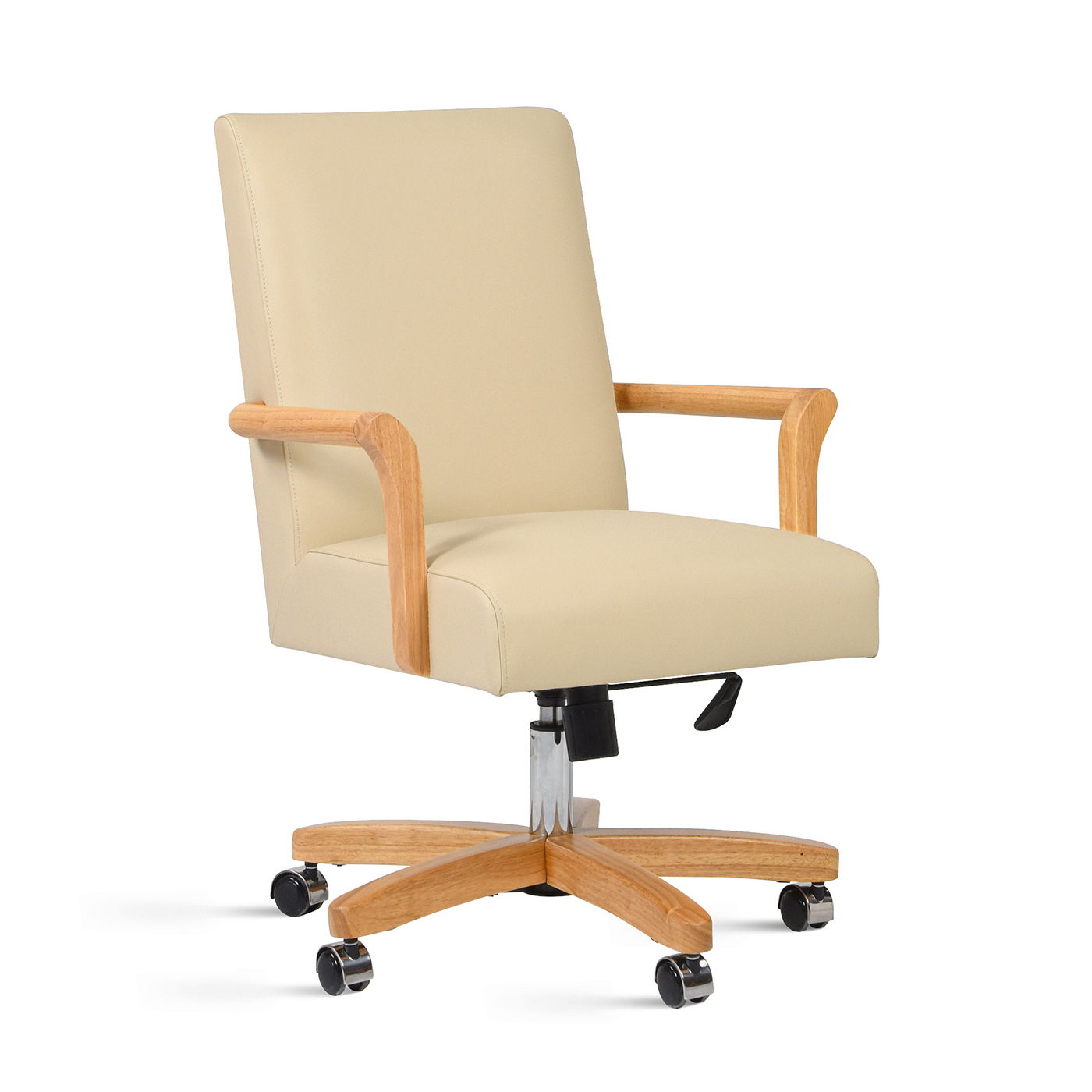 Dumont - Modern Farmhouse High Back Executive Home Office Chair - Neutral Cream Beige / Natural Jennifer Taylor Home