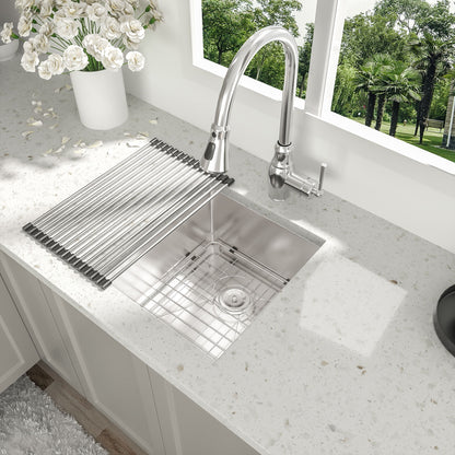 Modern Undermount Stainless Steel Kitchen Sink 16 Gauge, Deep Single Bowl Daily Nest
