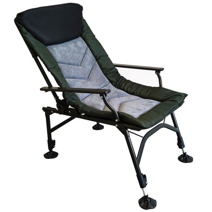 Camping Lounge Chair, Portable Folding Reclining Camping Chair With Adjustable Backrest For Indoor And Outdoor Camping Beach Hiking Fishing - Green / Black Home Essentials