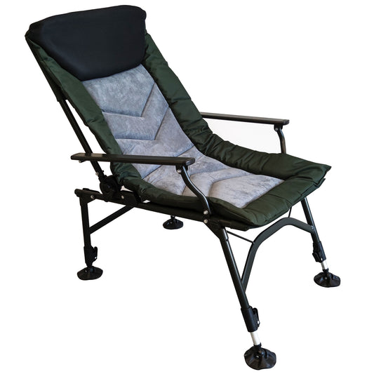 Camping Lounge Chair, Portable Folding Reclining Camping Chair With Adjustable Backrest For Indoor And Outdoor Camping Beach Hiking Fishing - Green / Black Home Essentials