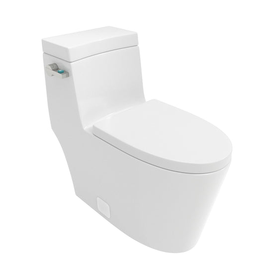 1 Piece Toilet And Soft Closing Seat - White Daily Nest