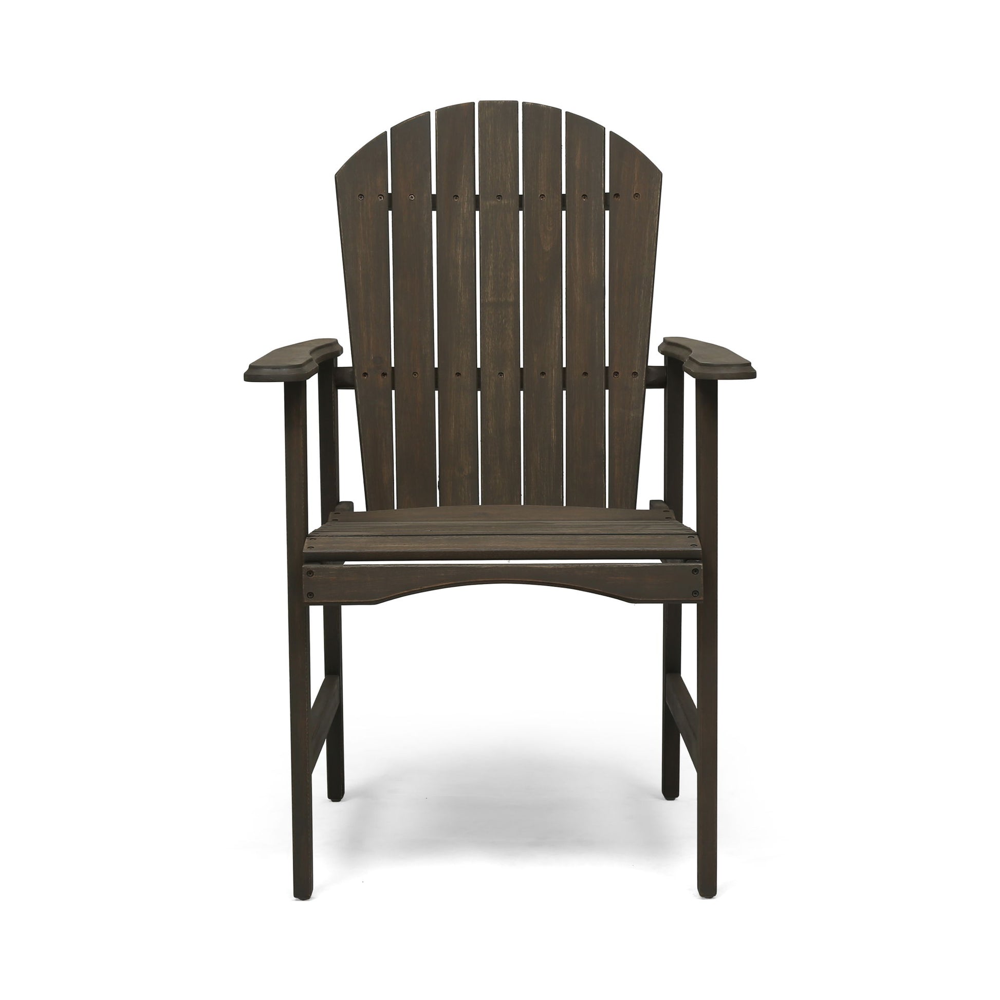 Outdoor Weather Resistant Acacia Wood Adirondack Dining Chairs (Set of 2) Noble House