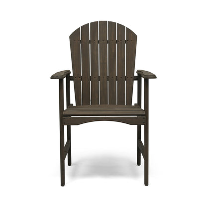 Outdoor Weather Resistant Acacia Wood Adirondack Dining Chairs (Set of 2) Noble House