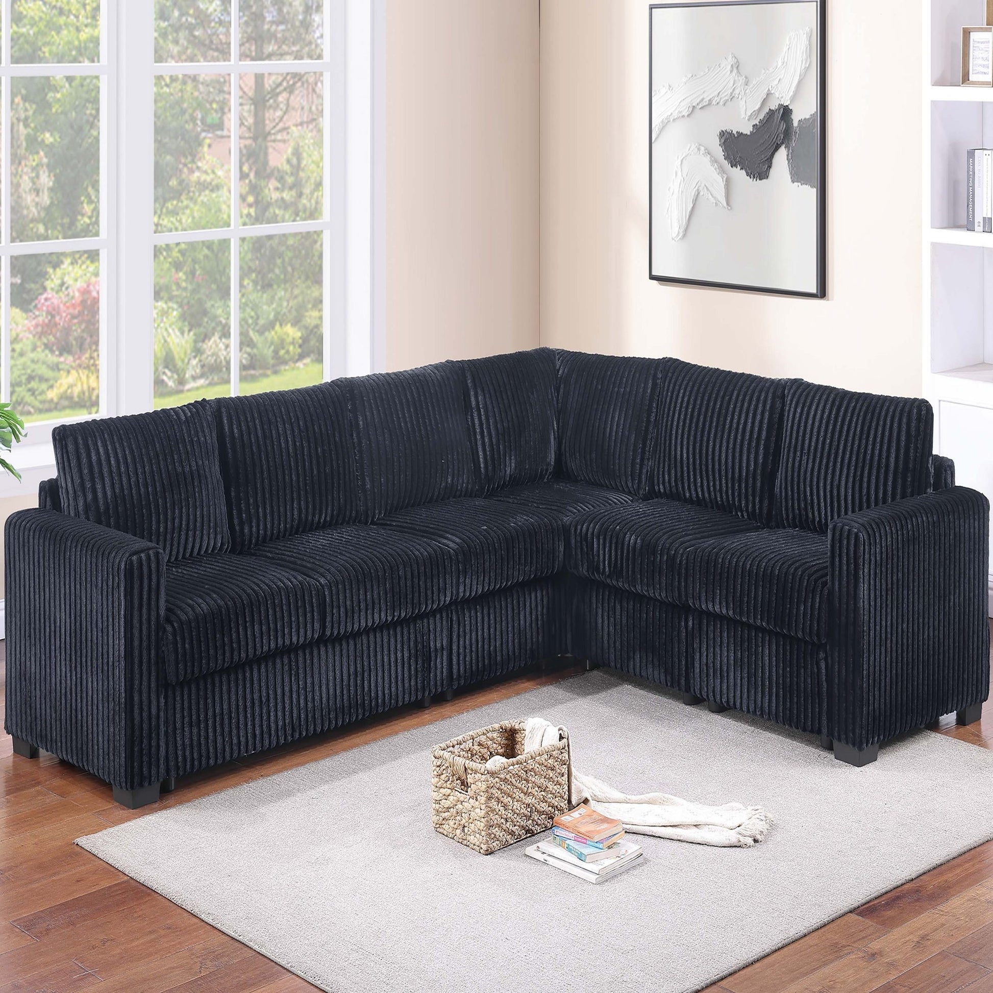 L-Shaped Sectional Set For Living Room Home Essentials