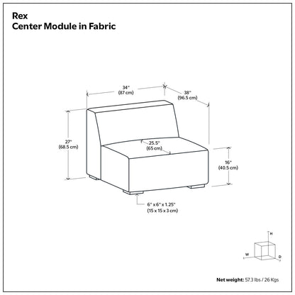 Rex - Center Sofa Module Simpli-Home