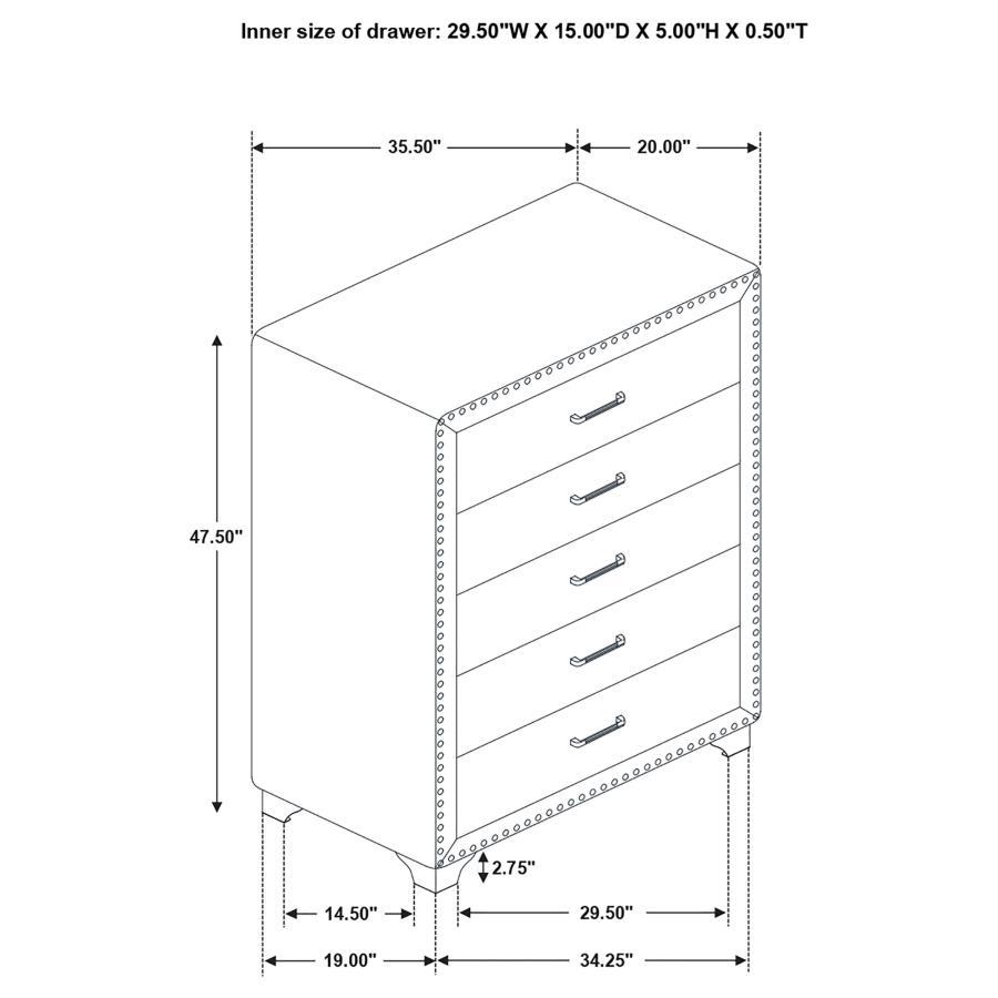 Melody - 5-Drawer Bedroom Chest CoasterEveryday