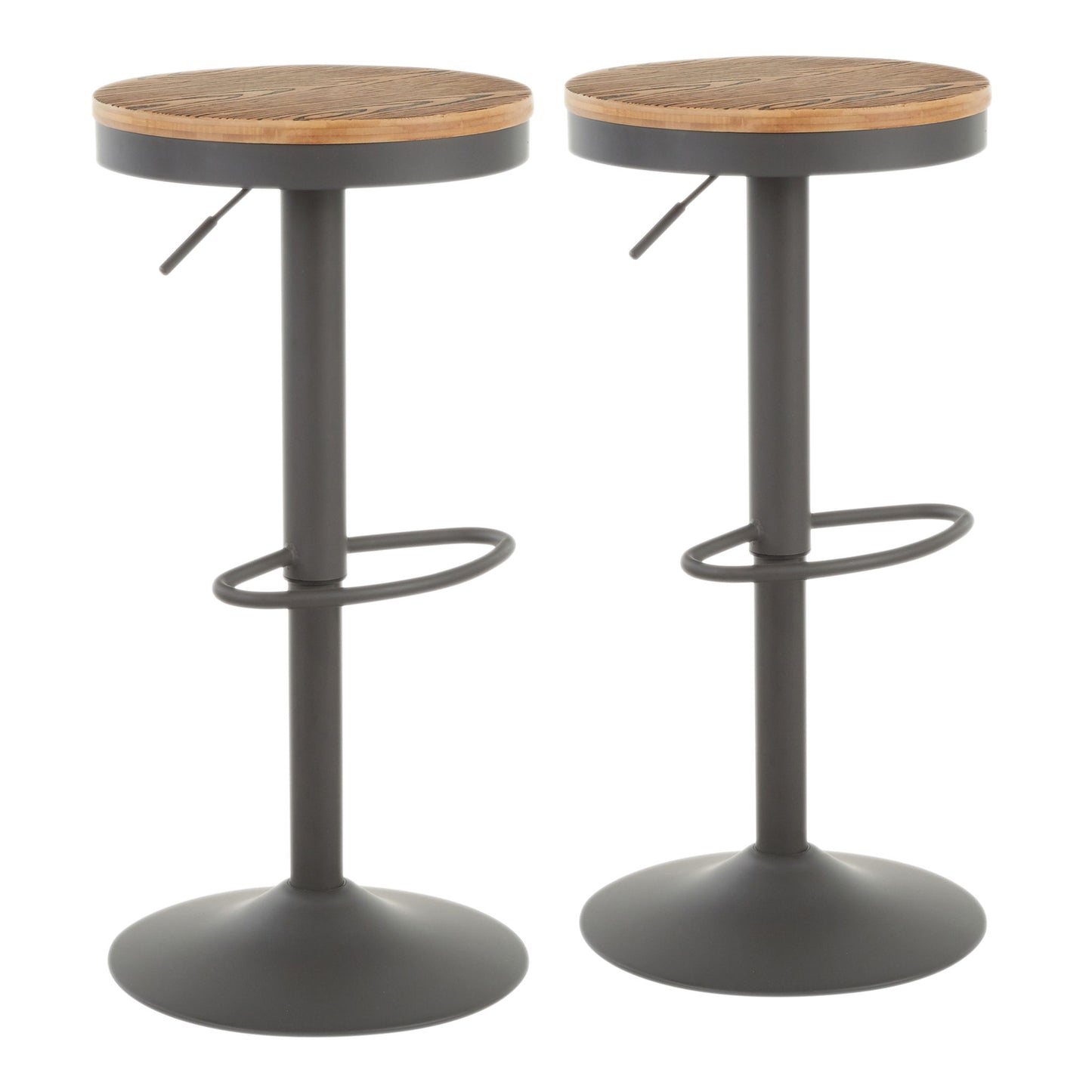 Dakota - Industrial Adjustable Barstool (Set of 2) Lumi Source