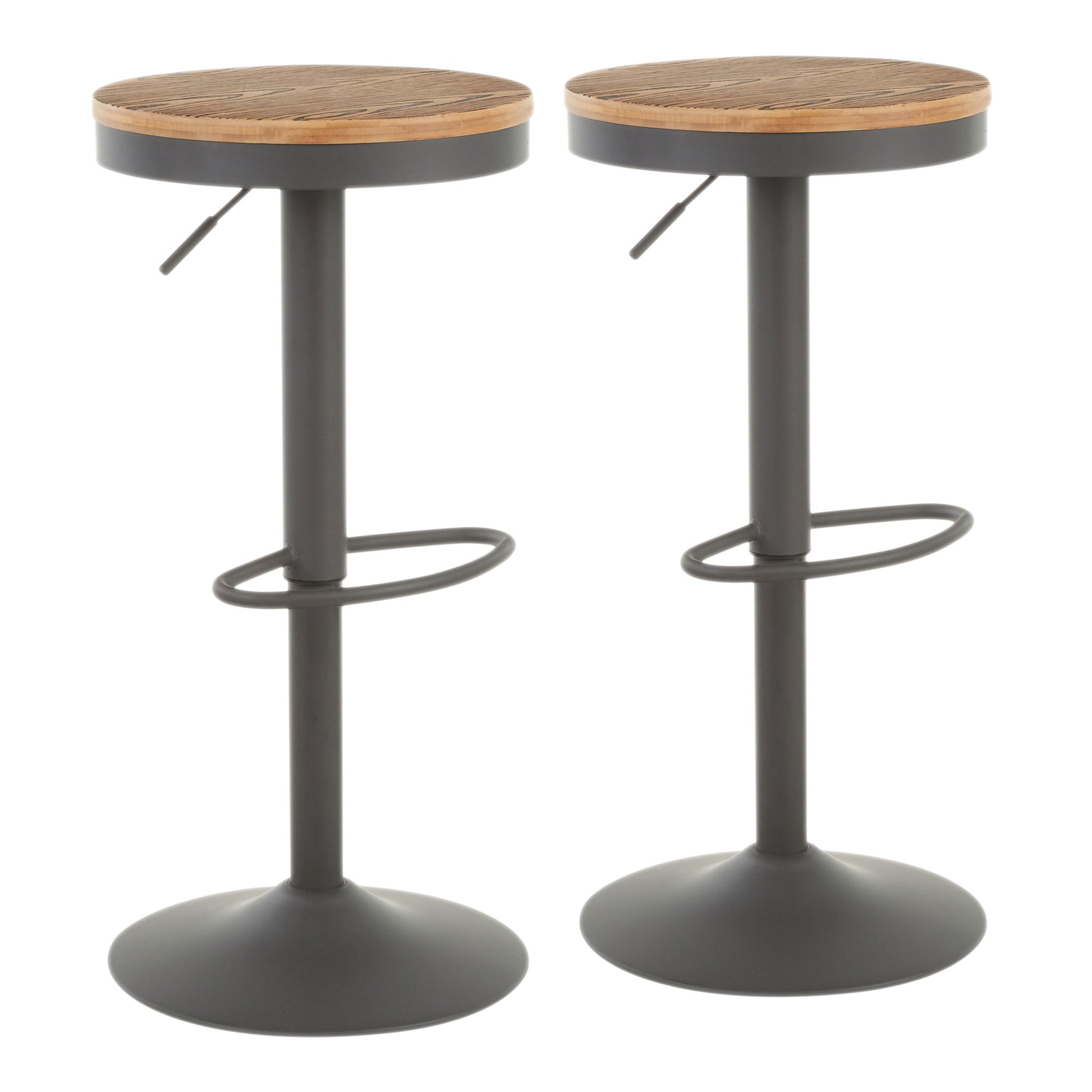 Dakota - Industrial Adjustable Barstool (Set of 2) Lumi Source