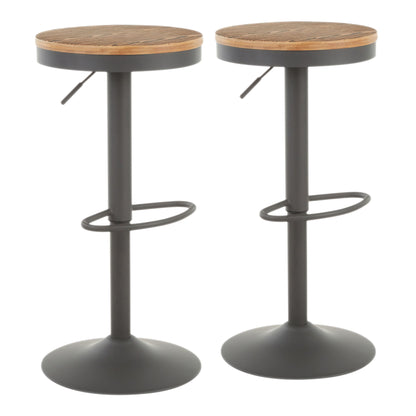 Dakota - Industrial Adjustable Barstool (Set of 2) Lumi Source