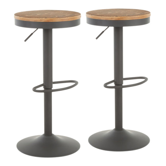 Dakota - Industrial Adjustable Barstool (Set of 2) Lumi Source