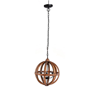 4 Light Wood Chandelier, Hanging Light Fixture With Adjustable Chain For Kitchen Dining Room Foyer Entryway, Bulb Not Included - Brown