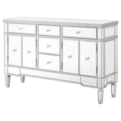 Duchess - 5-Drawer Mirrored Storage Accent Cabinet - Silver CoasterElevations