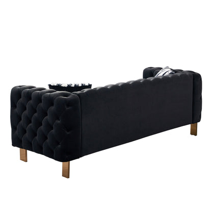 Chesterfield - Modern Tufted Velvet Living Room Sofa, 84.25''W Couch Home Essentials