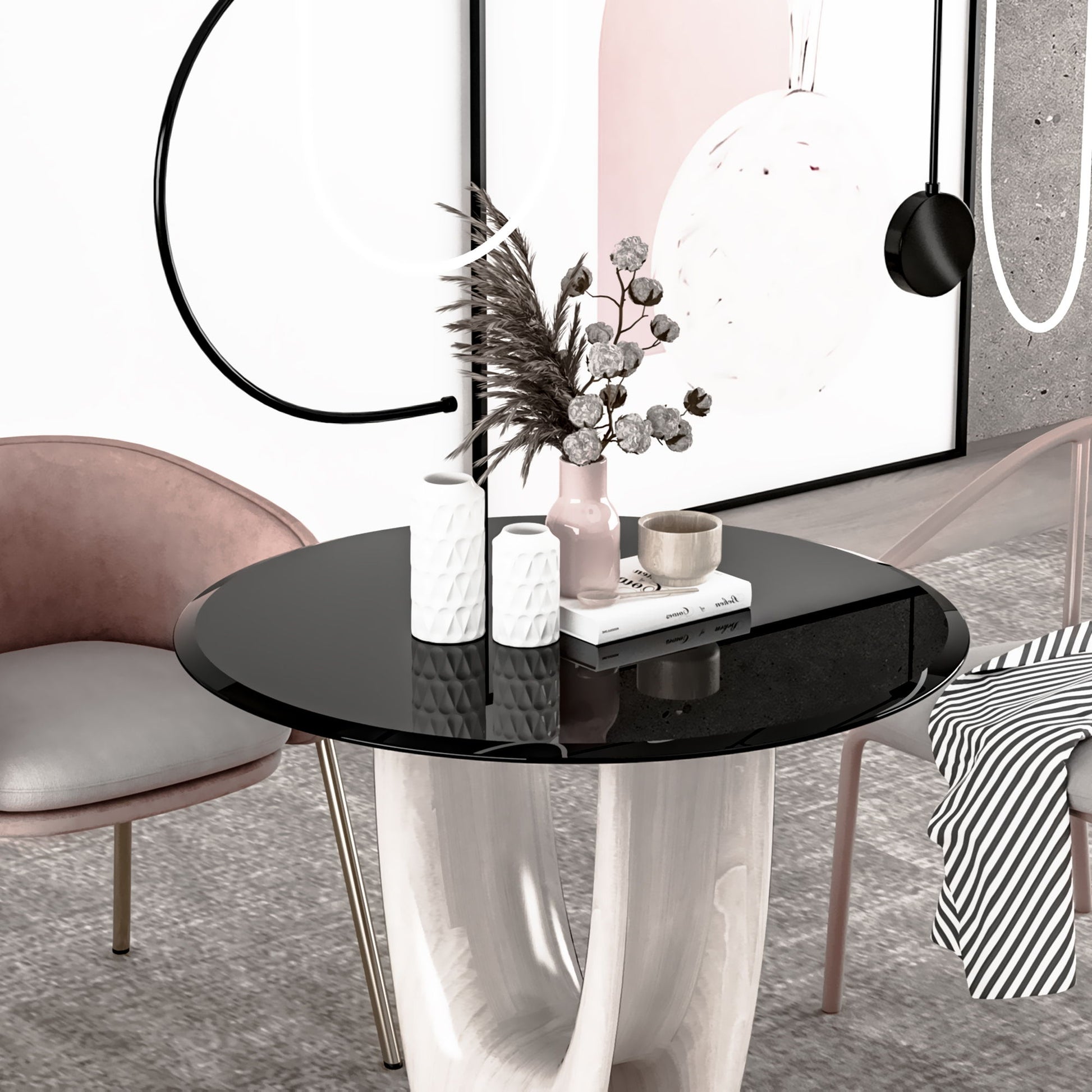 Round Tempered Glass Table Top Glass Thick Beveled Polished Edge Home Essentials
